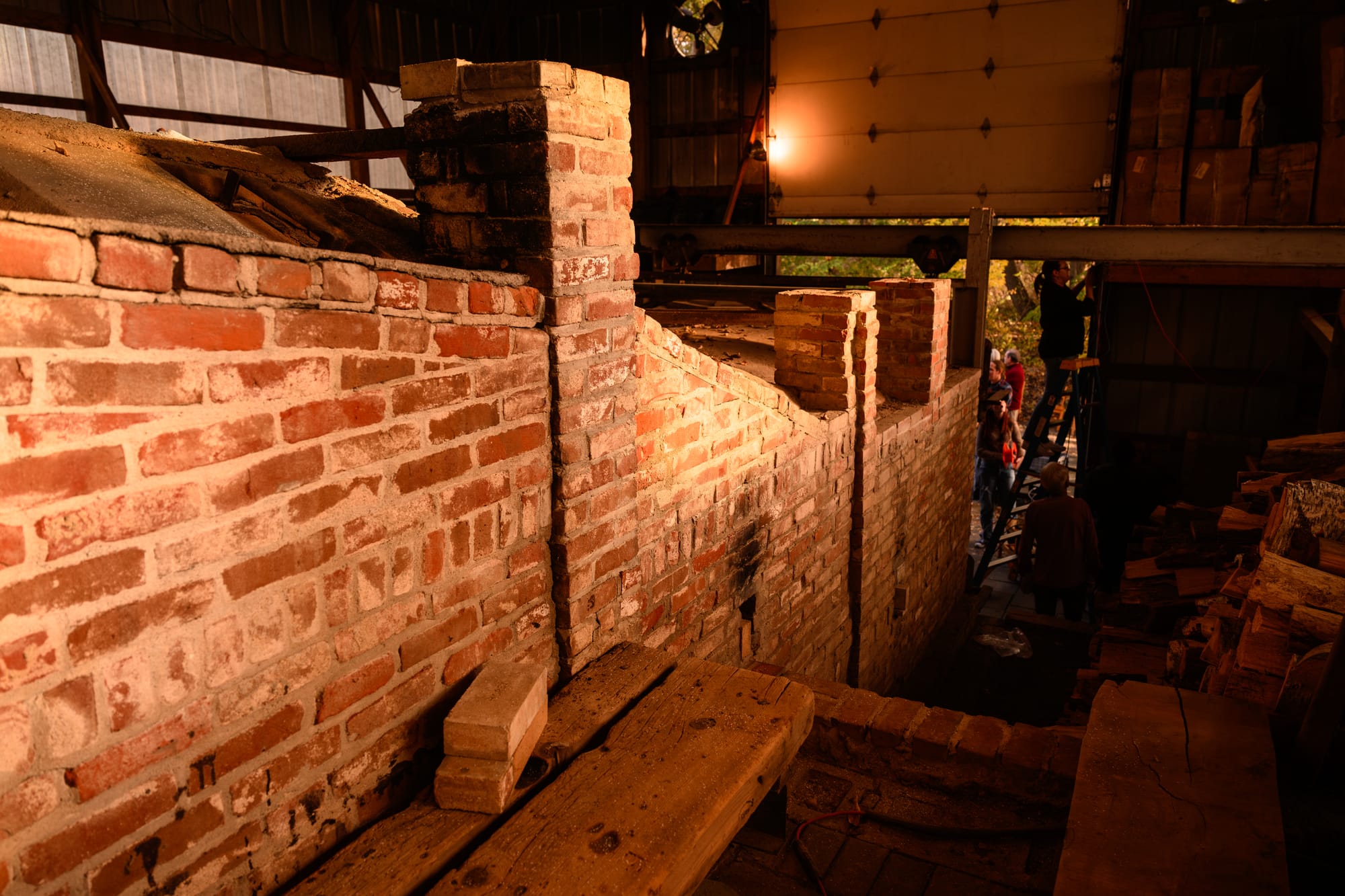 A view of a giant brick kiln. 