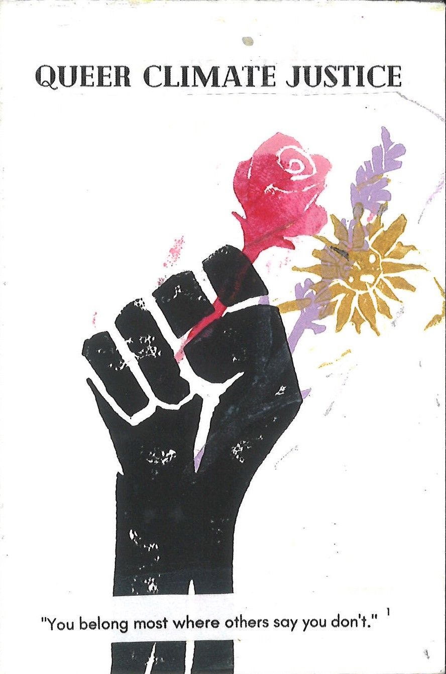 Cover of Queer Climate Justice zine by Sean Fisher